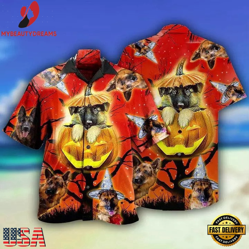 German Shepherd Aloha Hawaii Shirt - German Shepherd Dog Cute Halloween Hawaiian, Gift For Dog Lovers
