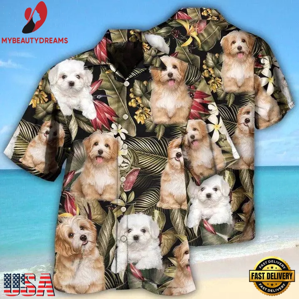 Havanese Aloha Hawaii Shirt - Dog Tropical Leaf Style Hawaiian Shirt For Summer, Gift For Dog Lovers