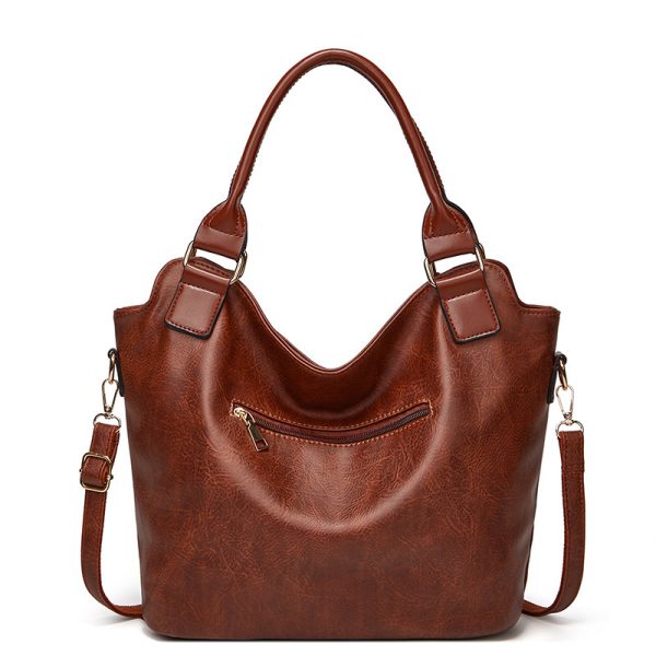 Women's Handbag Large Capacity Single Shoulder Messenger Oil Leather Bag - Image 9