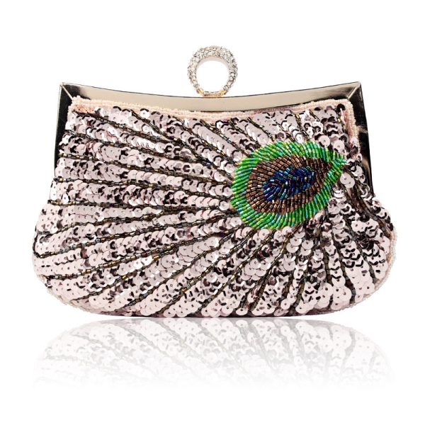 Hot Sale Dinner Bag Peacock Handmade Beaded Ring - Image 5