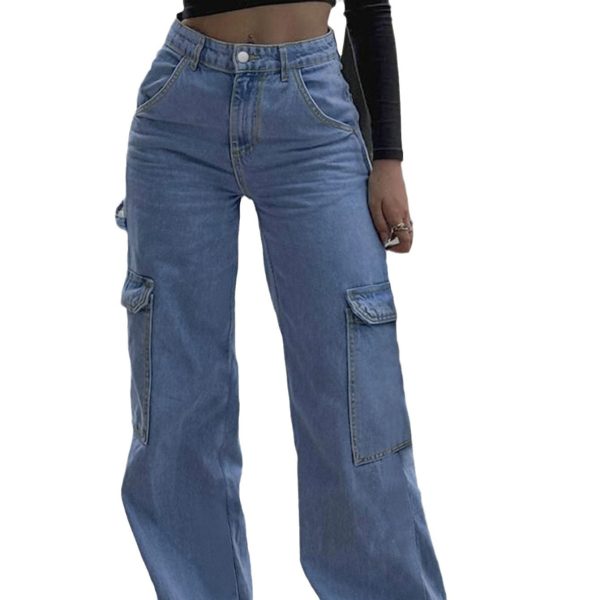 Women's Fashion Personality All-matching Straight Jeans - Image 5