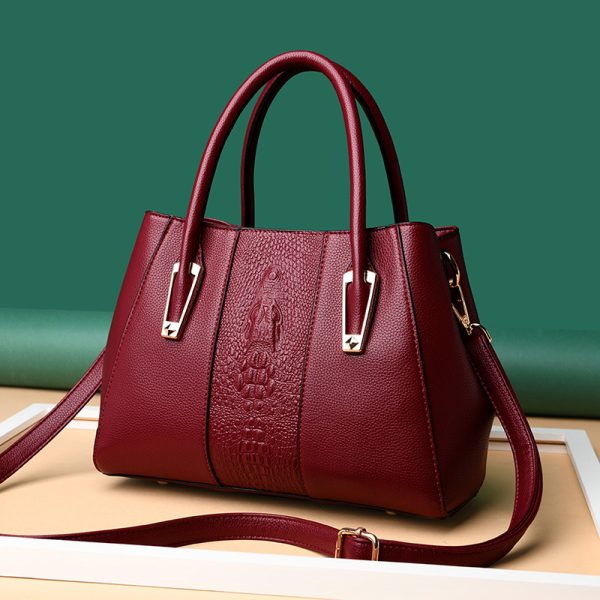 Women's Soft Leather Alligator Handbag - Image 2