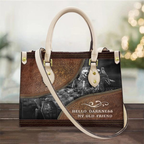 Women's Pu Handbag Skull Black And White Fashion Vintage Crossbody Hand-carrying Bag - Image 2