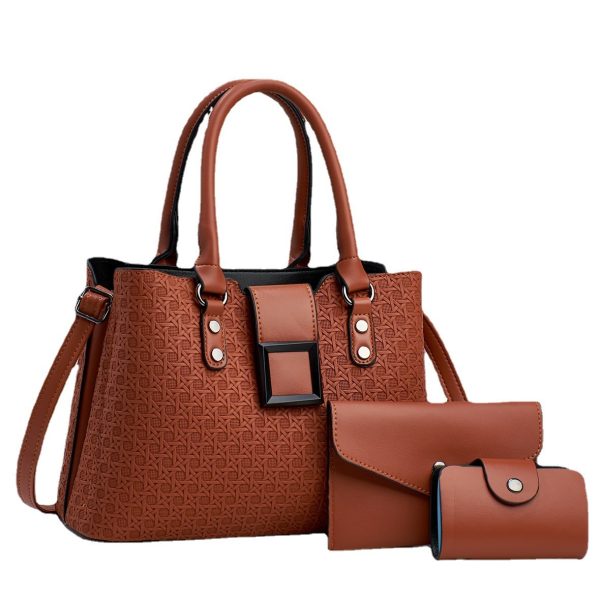 Three-piece Textured Large Capacity Women's One Shoulder Crossbody Bag - Image 5