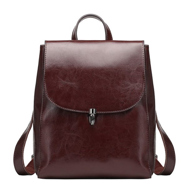 Cowhide Large Capacity Travel Backpack - Image 5