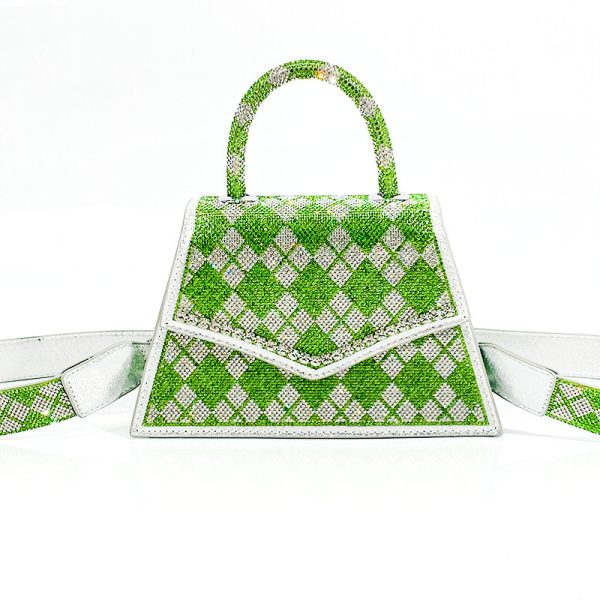 Colorful Rhinestones New Handheld Small Square Bag Crossbody - Image 9