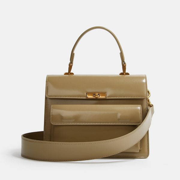 Textured Patent Leather Glossy Portable Fashion New Women Bag - Image 2