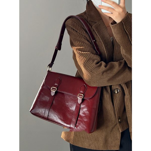 Vintage Wine Red Bag Shoulder Crossbody - Image 2