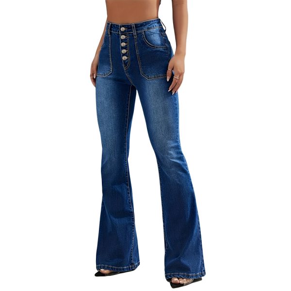 New Micro Pull American Jeans High Waist Single Breasted - Image 5