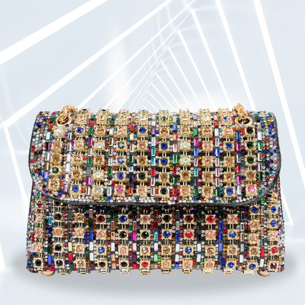Diamond Clutch Personalized Hand Bag Square Women's Handbag - Image 3