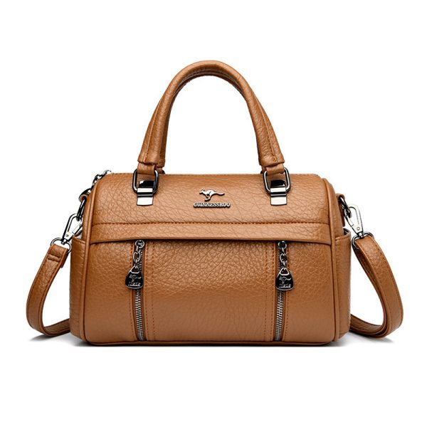 Retro Textured Boston Bag Women's Large Capacity Portable - Image 5