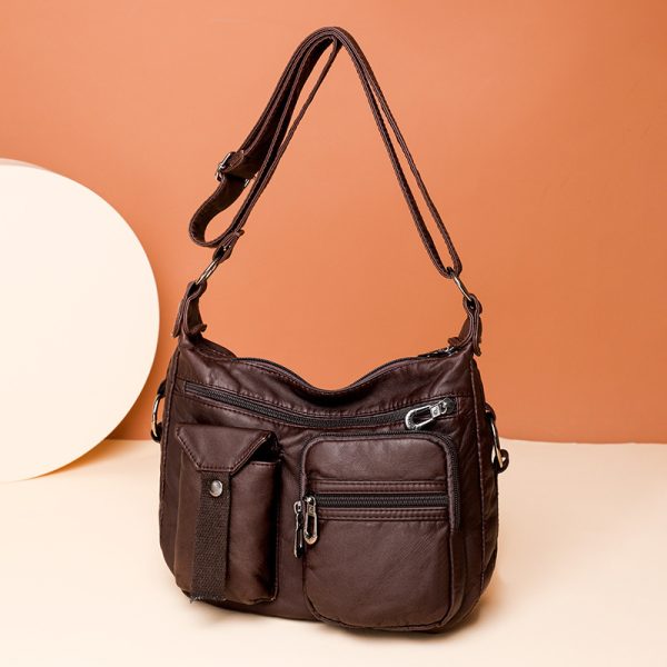 Women's Stylish And Versatile Large Capacity Washed Shoulder Messenger Bag - Image 10