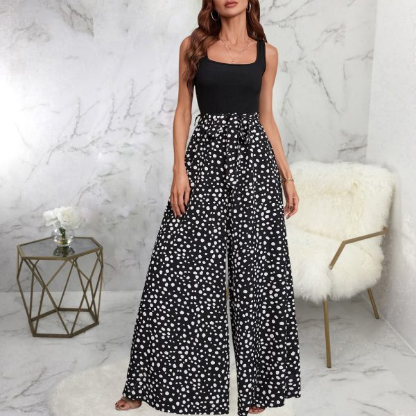 Women's Color Polka-dot Cinched Slimming Trousers - Image 10