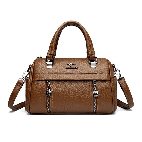 Retro Textured Boston Bag Women's Large Capacity Portable - Image 4