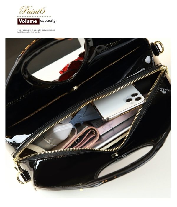 Personalized Flower Dumpling Niche Handbag Versatile Patent Leather Messenger Bag - Image 5