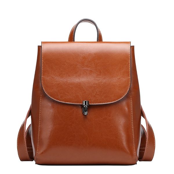 Cowhide Large Capacity Travel Backpack - Image 2
