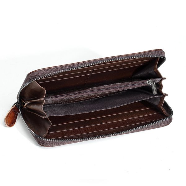 Women's Fashion Vintage Zipper First Layer Cowhide Wallet - Image 5