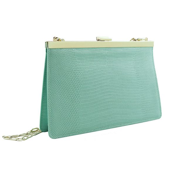 Cowhide Chain Special-interest Design Lizard Pattern Clip Bag - Image 4