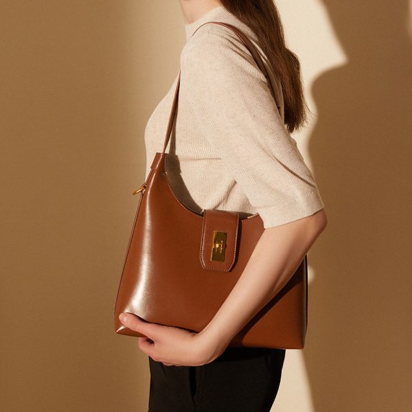 Shoulder Bag Genuine Leather Retro French Stick Female - Image 6