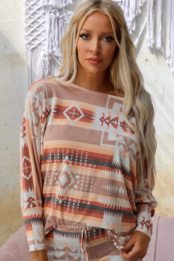 Pullover Long Sleeve Printed Two-piece Suit Homewear - Image 4