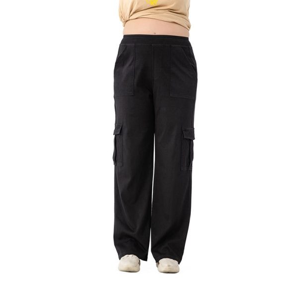 High Waist Stretch Double Pocket Sports Casual Pants - Image 3