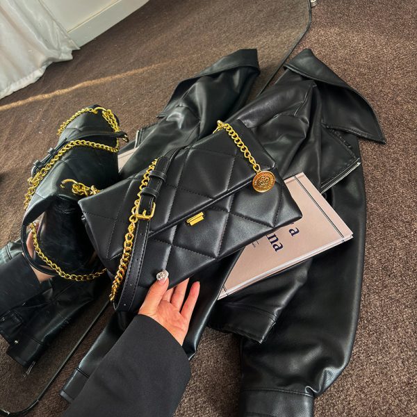 Women's Fashion Diamond Chain Messenger Bag - Image 3