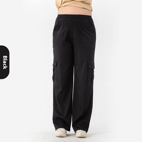 High Waist Stretch Double Pocket Sports Casual Pants - Image 4