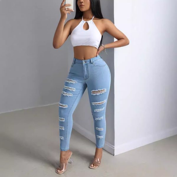 Fashion Personality Women's Ripped Jeans Trousers - Image 3