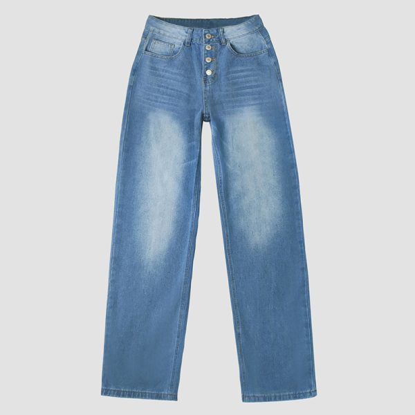 New Jeans Loose Leisure All-matching Simple And Thin Half-length Pants Straight-leg Pants Women - Image 4