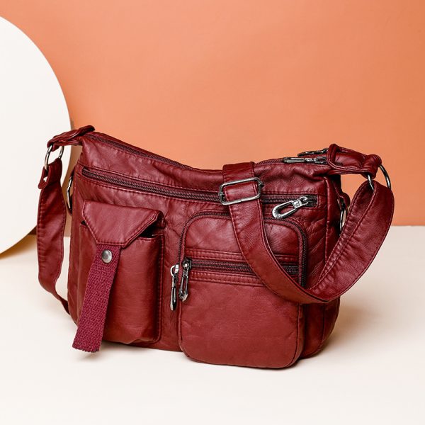 Women's Stylish And Versatile Large Capacity Washed Shoulder Messenger Bag - Image 4