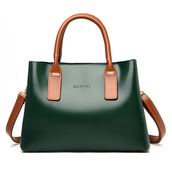Handbag Soft Leather Large Capacity Versatile Shoulder Crossbody Mom Bag - Image 3