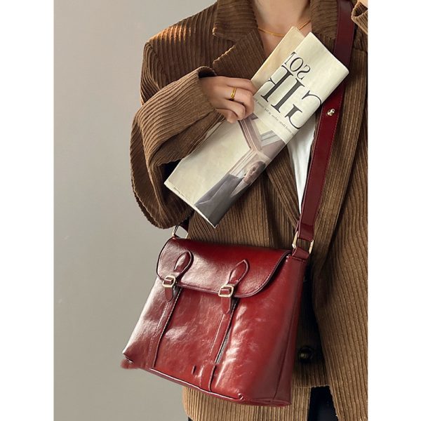 Vintage Wine Red Bag Shoulder Crossbody - Image 3
