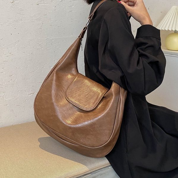 Single Shoulder Bag Class Commuter Soft Leather Tote Large Capacity - Image 3
