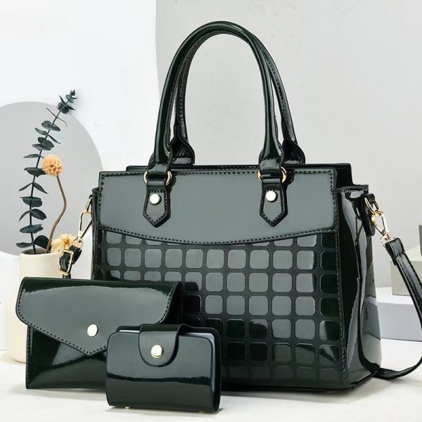 Women's Fashion Bright Leather Embossed Large Capacity Shoulder Messenger Bag - Image 6