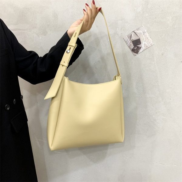 Women's Solid Color Vintage Large Capacity Tote Bag - Image 2
