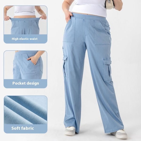 High Waist Stretch Double Pocket Sports Casual Pants - Image 2