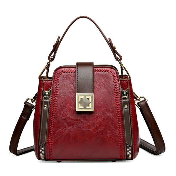 Women's Retro Easy Matching Soft Leather Textured Handbag Shoulder Crossbody - Image 9