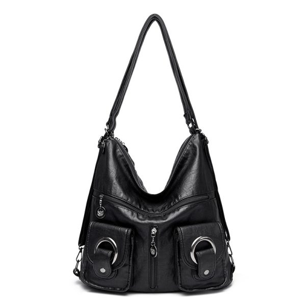 Large Capacity New Trendy Fashion Backpack Textured One-shoulder Bag - Image 6