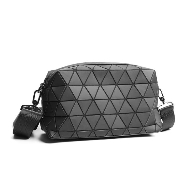 Fashion Men's And Women's Shoulder Bag Crossbody Geometric Diamond Pattern Bag - Image 4