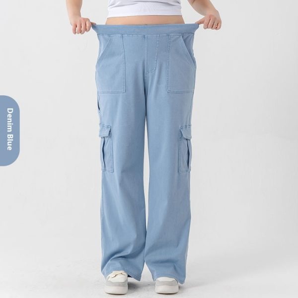 High Waist Stretch Double Pocket Sports Casual Pants - Image 5