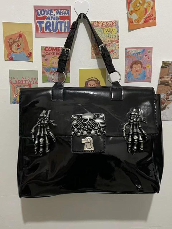 Original Hot Girl Patent Leather Large Capacity Special-interest Design Handbag - Image 7