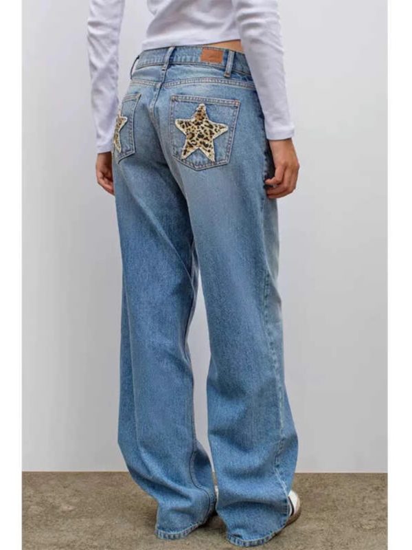 American Vintage Leopard-print Star-embroidered Jeans - Image 4