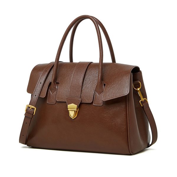 Retro Genuine Leather Portable New Large Capacity Briefcase - Image 8