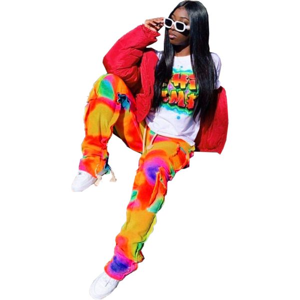 Fashion Printed Multi-pocket Trousers Overalls - Image 6
