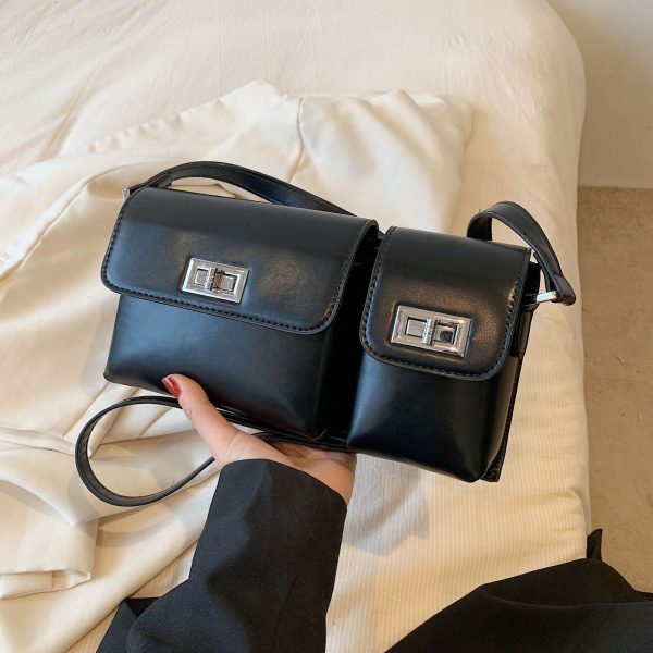 Women's Fashion Double Pocket Underarm Retro Shoulder Messenger Bag - Image 8