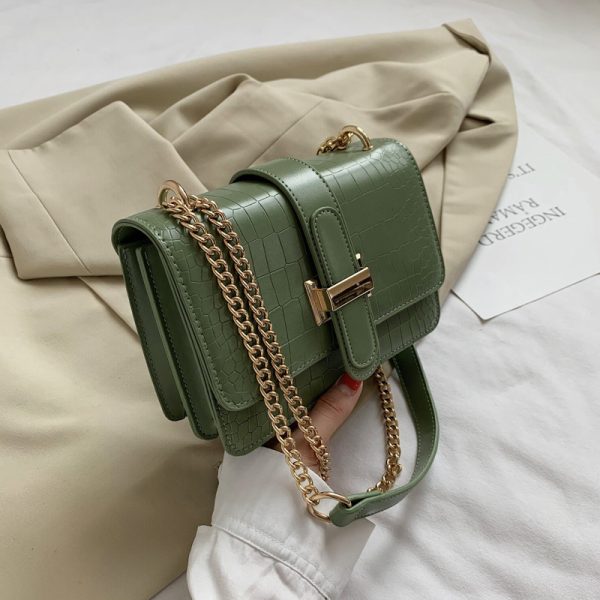 All-matching Ins Fashion Women's Bag Textured Shoulder Small Square Bag - Image 7