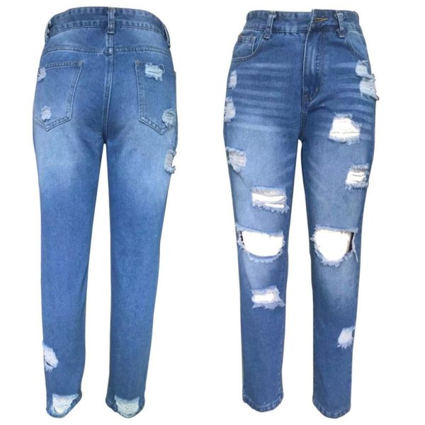Ripped Slim Fit Jeans For Women - Image 4