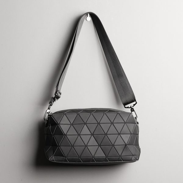 Fashion Men's And Women's Shoulder Bag Crossbody Geometric Diamond Pattern Bag - Image 6
