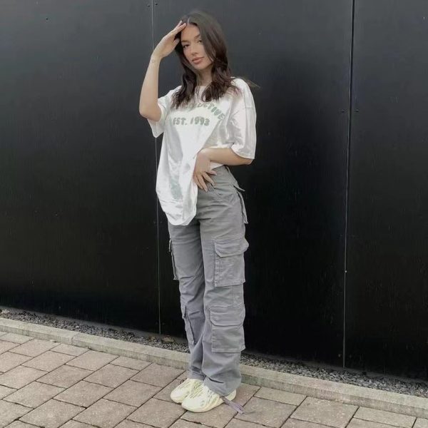 Street Hip-hop Trousers With Pockets Low Waist Overalls Fashion Casual Cargo Pants - Image 7