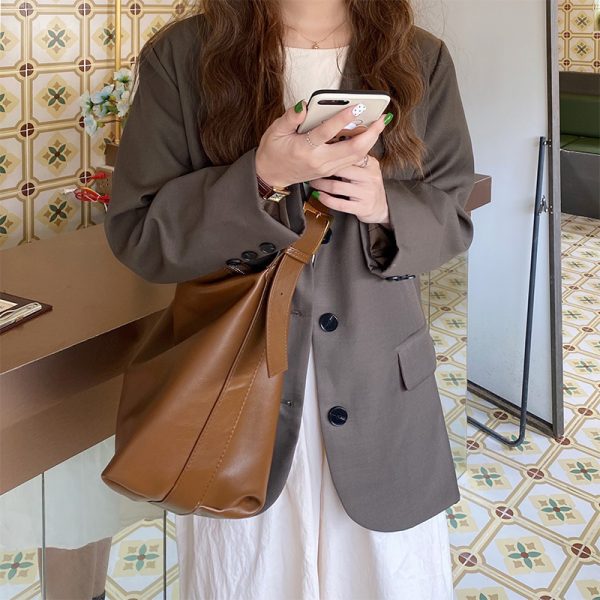 Daily Soft Collapse Minimalist Style Shoulder Bag New - Image 3